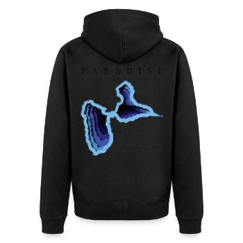 GWADA PARADISE Tee Shirts - Veste à capuche bio Premium Unisexe - noir - Dos - Nico (187cm)