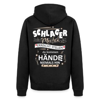 Schlagerparty Schlager Volksmusik Feiern Party - Unisex Premium Bio Zip Hoodie - Schwarz - Hinten - Nico (187cm)