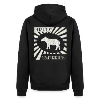 Old School retro 90er Tapir Tapirrific Geschenk - Unisex Premium Bio Zip Hoodie - Schwarz - Hinten - Nico (187cm)