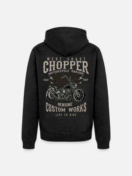 chopper - Unisex Premium Organic Zip Hoodie - black