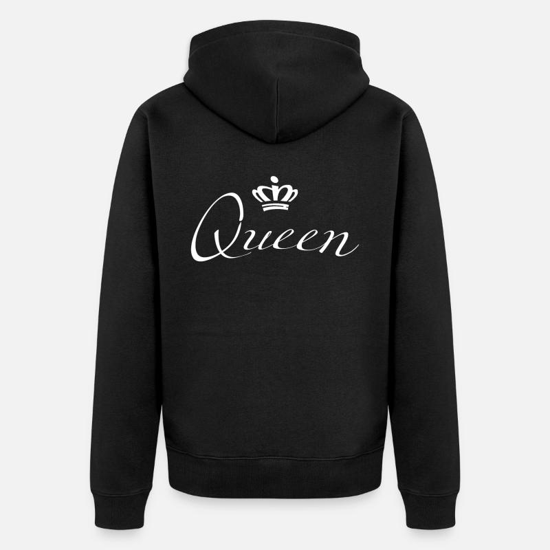 Reine avec couronne - Veste à capuche bio Premium Unisexe - noir