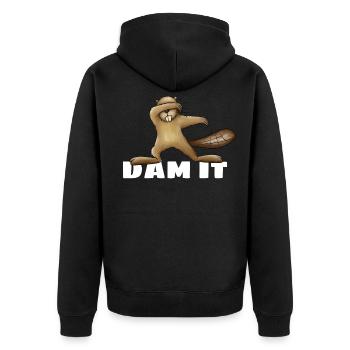 Dam it dabbender beaver dabbing cool gift - Unisex Premium Organic Zip Hoodie - black - Back - Nico (187cm)