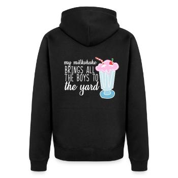 my milkshake bring boys to the yard - Unisex Premium Organic Zip Hoodie - black - Back - Nico (187cm)