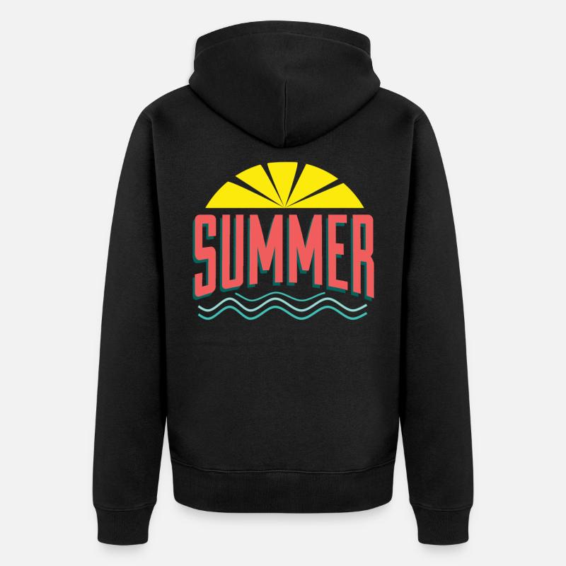 Summer Sommer - Unisex Premium Bio Zip Hoodie - Schwarz