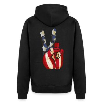 Peace Flag Sign's Awesome July 4th Freedom - Unisex Premium Organic Zip Hoodie - black - Back - Nico (187cm)