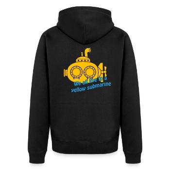 yellow submarine - Unisex Premium Bio Zip Hoodie - Schwarz - Hinten - Nico (187cm)