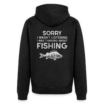 Drôle pêche poisson attraper poisson mer mer - Veste à capuche bio Premium Unisexe - noir - Dos - Nico (187cm)