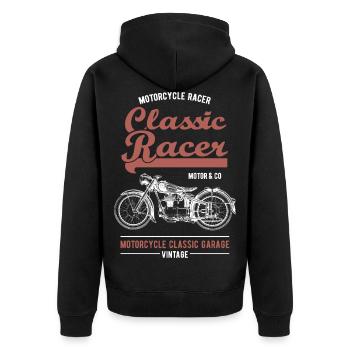 moto - Veste à capuche bio Premium Unisexe - noir - Dos - Nico (187cm)