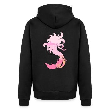 Meerjungfrau Seejungfrau Nixe Märchen - Unisex Premium Bio Zip Hoodie - Schwarz - Hinten - Nico (187cm)
