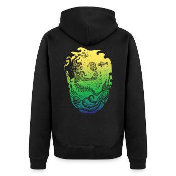 Meerjungfrau Seejungfrau Nixe Märchen - Unisex Premium Bio Zip Hoodie - Schwarz - Hinten - Nico (187cm)
