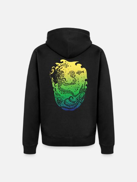 Meerjungfrau Seejungfrau Nixe Märchen - Unisex Premium Bio Zip Hoodie - Schwarz