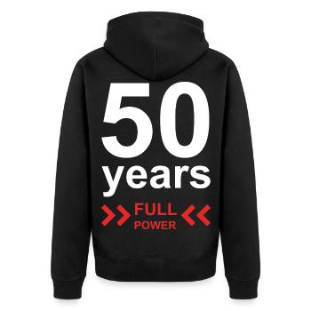 50. Geburtstag 50 Jahre Jubiläum Geschenk - Unisex Premium Bio Zip Hoodie - Schwarz - Hinten - Nico (187cm)