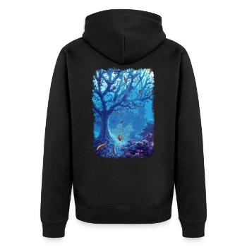 sous-marin aquarium poisson de mer lac corail - Veste à capuche bio Premium Unisexe - noir - Dos - Nico (187cm)