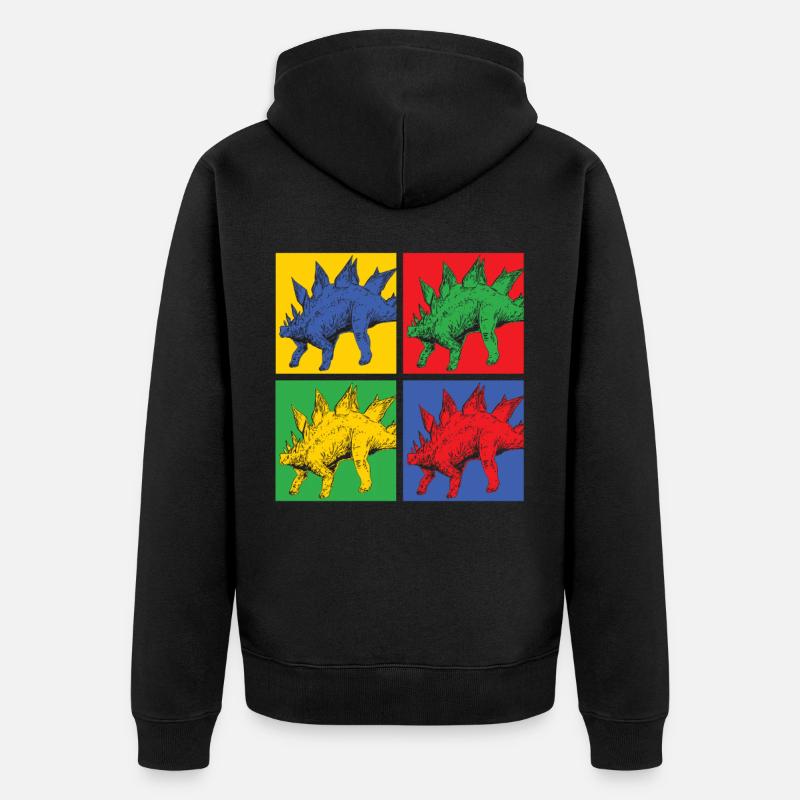 Dinosaurier - Unisex Premium Bio Zip Hoodie - Schwarz