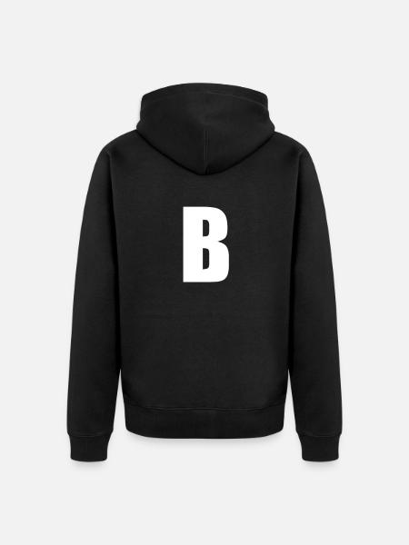 Buchstabe B b - Unisex Premium Bio Zip Hoodie - Schwarz