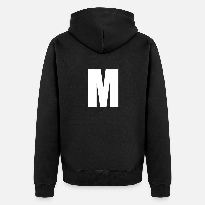 Lettre m - Veste à capuche bio Premium Unisexe - noir