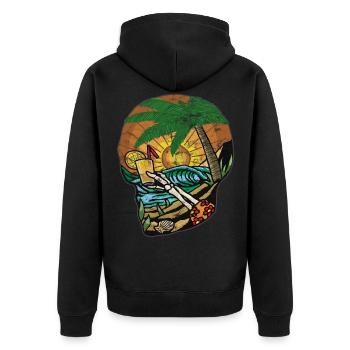 Mort sur le crâne de plage cadeau - Veste à capuche bio Premium Unisexe - noir - Dos - Nico (187cm)