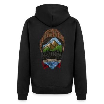Beard Hipster Mountain Mountain Gift - Unisex Premium Organic Zip Hoodie - black - Back - Nico (187cm)