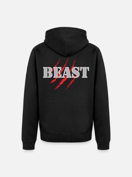 Beast - Unisex Premium Organic Zip Hoodie - black