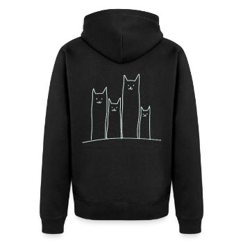 Drôle de chat Maine Coon Perse cadeau de la maison - Veste à capuche bio Premium Unisexe - noir - Dos - Nico (187cm)