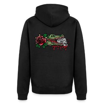 Cadeau traditionnel de tatouage de tatouage de crocodile - Veste à capuche bio Premium Unisexe - noir - Dos - Nico (187cm)
