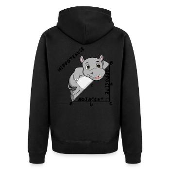 Hippotenuse Cool Fun Shirt Pythagoras Mathe Lovers - Unisex Premium Bio Zip Hoodie - Schwarz - Hinten - Nico (187cm)