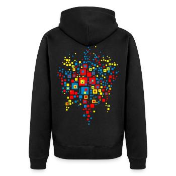 Hundertwasser world map abstract - Unisex Premium Organic Zip Hoodie - black - Back - Nico (187cm)