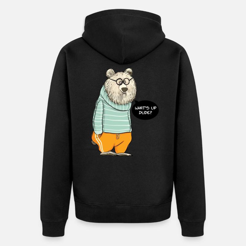 Mec ours - Veste à capuche bio Premium Unisexe - noir