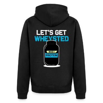 Gym Fitness Workout Training Weight Lifting Gift - Unisex Premium Bio Zip Hoodie - Schwarz - Hinten - Nico (187cm)