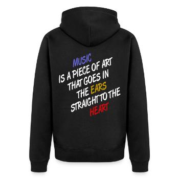 Musik, Kunst - Unisex Premium Bio Zip Hoodie - Schwarz - Hinten - Nico (187cm)
