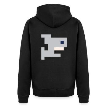 Sharky Hai Shark Sea Poisson Design Design Pixel 8bit - Veste à capuche bio Premium Unisexe - noir - Dos - Nico (187cm)