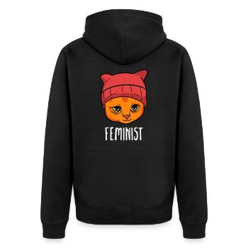 Feminisim Gril Power Womens Day Gender Equality - Unisex Premium Bio Zip Hoodie - Schwarz - Hinten - Nico (187cm)