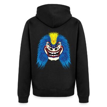 Waggis Maske Basel carnival Morgenstreich Basel - Unisex Premium Organic Zip Hoodie - black - Back - Nico (187cm)