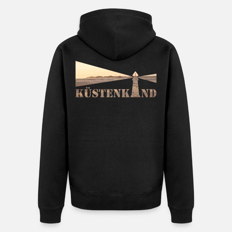 Küstenkind Leuchtturm - Unisex Premium Bio Zip Hoodie - Schwarz