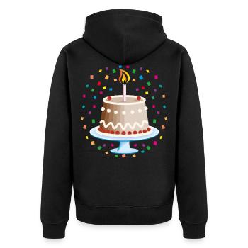 03 gâteau d’anniversaire gâteau anniversaire bougie - Veste à capuche bio Premium Unisexe - noir - Dos - Nico (187cm)