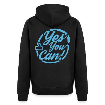 Yes you can - Veste à capuche bio Premium Unisexe - noir - Dos - Nico (187cm)