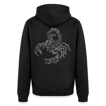 Scorpion - Unisex Premium Bio Zip Hoodie - Schwarz - Hinten - Nico (187cm)
