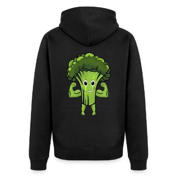 Chemise forte végétalienne Chemise de brocoli Fitness - Veste à capuche bio Premium Unisexe - noir - Dos - Nico (187cm)