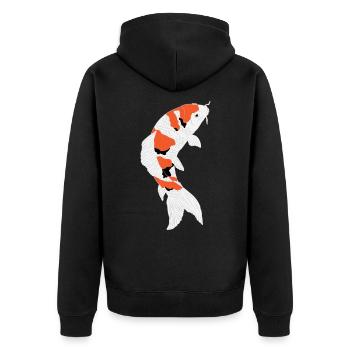 Showa Sanke Koi koi carp pond fish garden Koi - Unisex Premium Organic Zip Hoodie - black - Back - Nico (187cm)