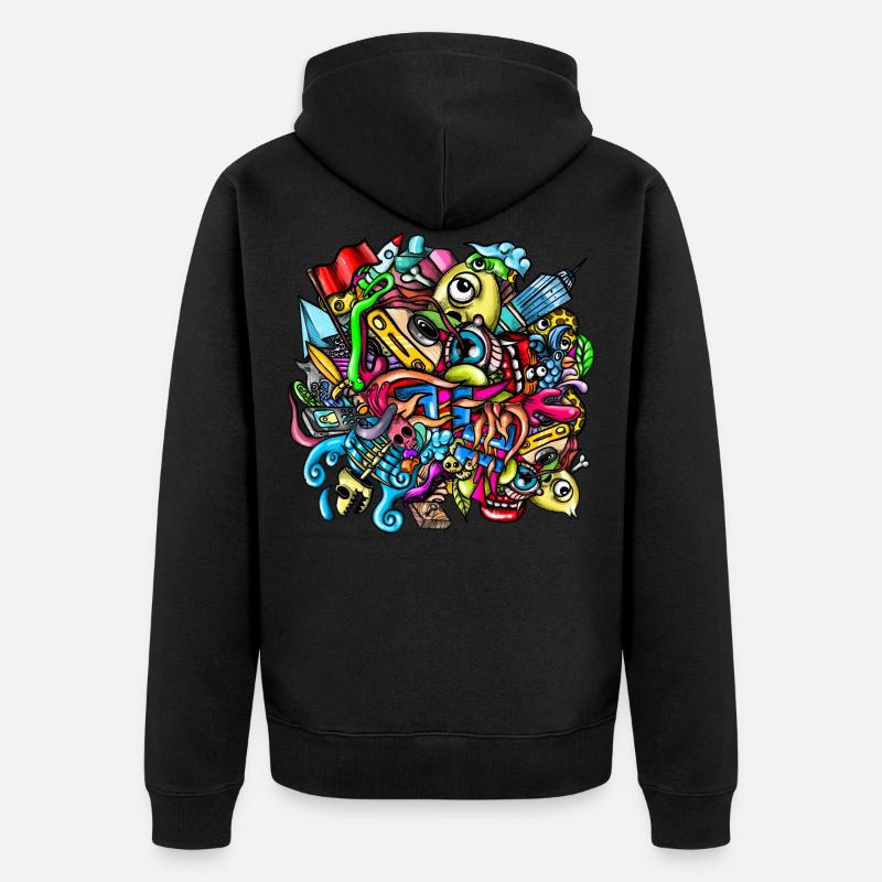 Griffonnage - Veste à capuche bio Premium Unisexe - noir