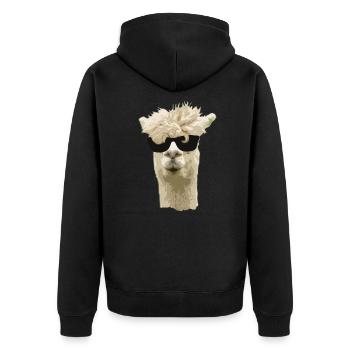 Alpaga lama animal animaux alpaga lunettes de soleil cool - Veste à capuche bio Premium Unisexe - noir - Dos - Nico (187cm)
