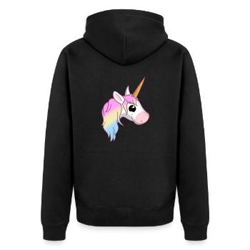 Licorne licornes licorne mignon - Veste à capuche bio Premium Unisexe - noir - Dos - Nico (187cm)