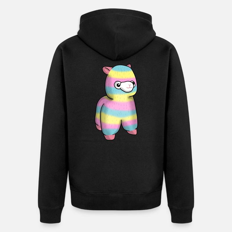 Peluche lama alpaga arc-en-ciel lama - Veste à capuche bio Premium Unisexe - noir