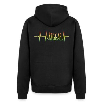 Pulse Reggae Jamaica Shirt Gift - Veste à capuche bio Premium Unisexe - noir - Dos - Nico (187cm)