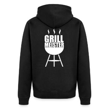 Grill Grillen Grillmeister Grillmeister Spruch - Unisex Premium Bio Zip Hoodie - Schwarz - Hinten - Nico (187cm)