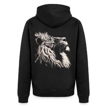Loewe white blue eye art - Unisex Premium Organic Zip Hoodie - black - Back - Nico (187cm)