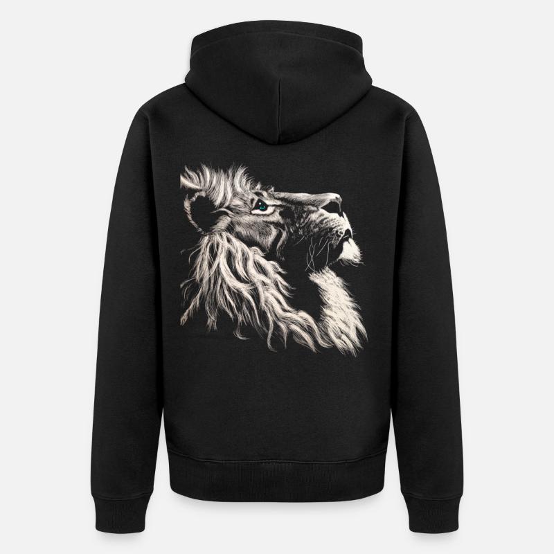 Loewe art oeil bleu blanc - Veste à capuche bio Premium Unisexe - noir