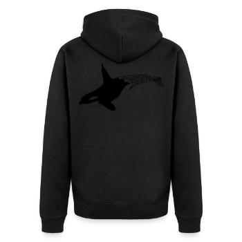 Wal und Plastik - Unisex Premium Bio Zip Hoodie - Schwarz - Hinten - Nico (187cm)