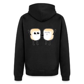 Marshmallow Marshmallows Sweet Candy Children - Unisex Premium Organic Zip Hoodie - black - Back - Nico (187cm)