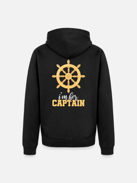 Żeglarstwo żeglarzy kapitan żeglarz żeglarz mówi - Ekologiczna rozpinana bluza z kapturem Premium unisex - czarny